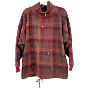 Express Womens Vintage‎ 90s French Country Plaid Pullover Fleece Sweater Size M